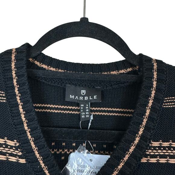 Marble Women’s Sweater Vest XS Retro Striped Button Front Indie Stranger Things - Picture 2 of 11